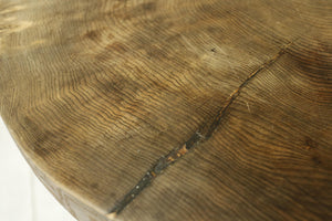 20th century Elm and iron lamp table