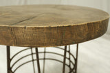 20th century Elm and iron lamp table