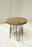20th century Elm and iron lamp table