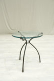 Mid 20th century glass and iron side table by Peter Ghyczy