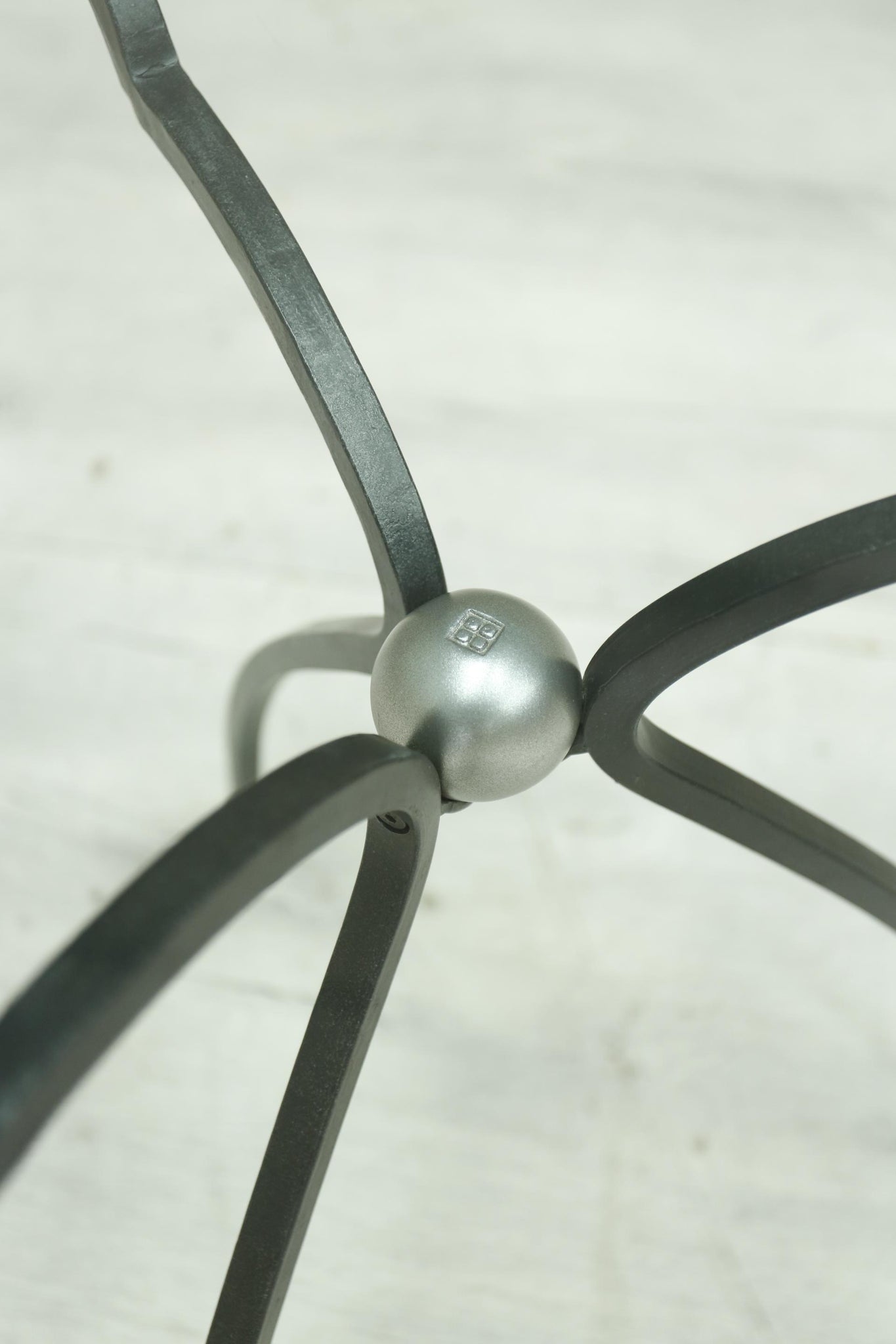 Mid 20th century glass and iron side table by Peter Ghyczy