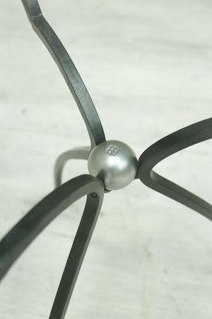 Mid 20th century glass and iron side table by Peter Ghyczy