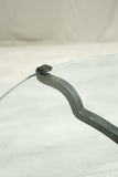 Mid 20th century glass and iron side table by Peter Ghyczy