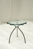Mid 20th century glass and iron side table by Peter Ghyczy