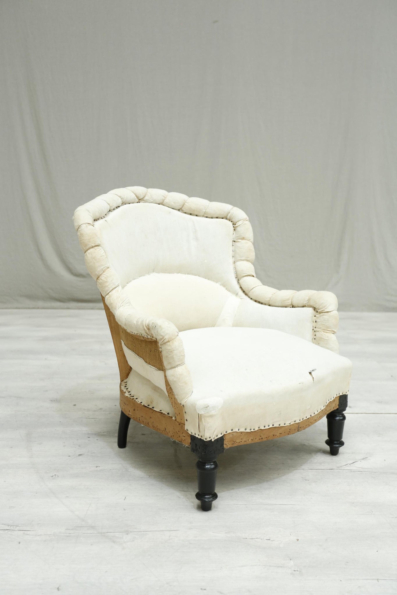 Antique Napoleon III Pie crust armchair