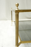 Large mid 20th century brass two tiered square coffee table
