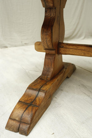 Antique 19th century rustic oak refectory table