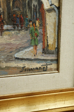 20th century oil on canvas Paris street scene