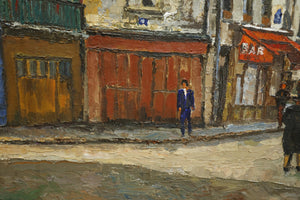 20th century oil on canvas Paris street scene
