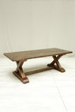 Antique Early 20th century Oak x frame dining table