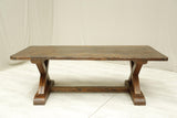 Antique Early 20th century Oak x frame dining table