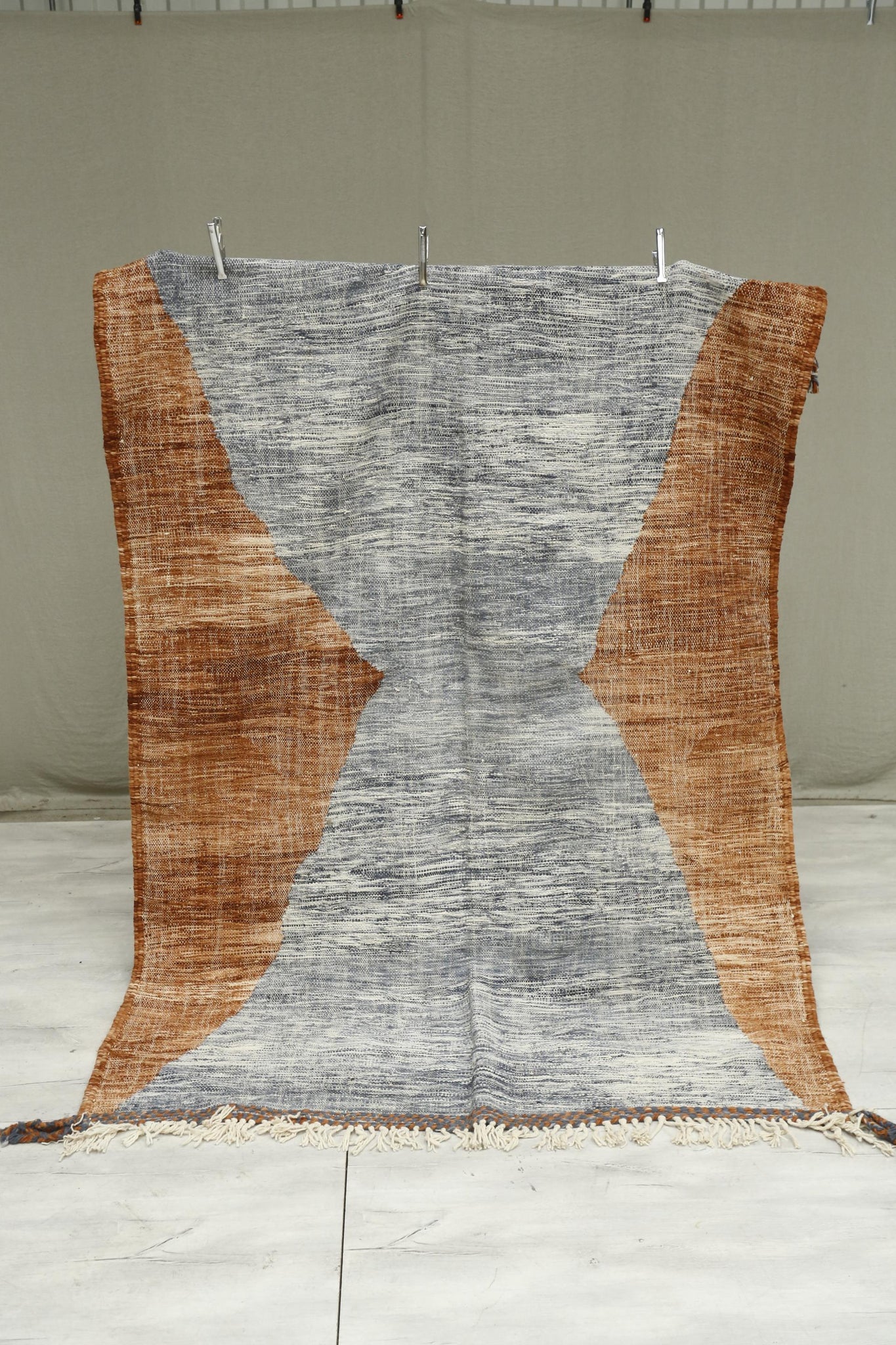 Genuine hand woven Moroccan rugs- Red, Grey hour glass