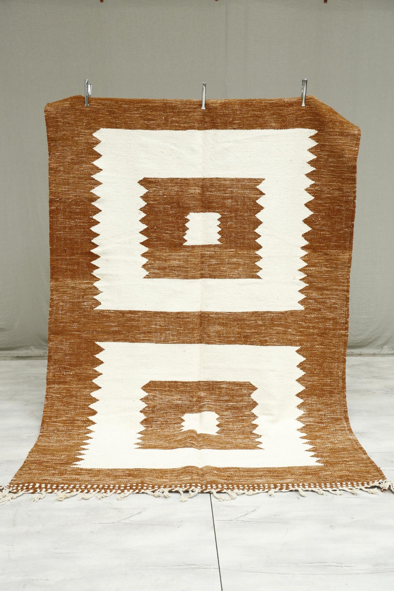 Genuine Hand woven Moroccan rug- Rusty square's