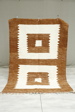 Genuine Hand woven Moroccan rug- Rusty square's