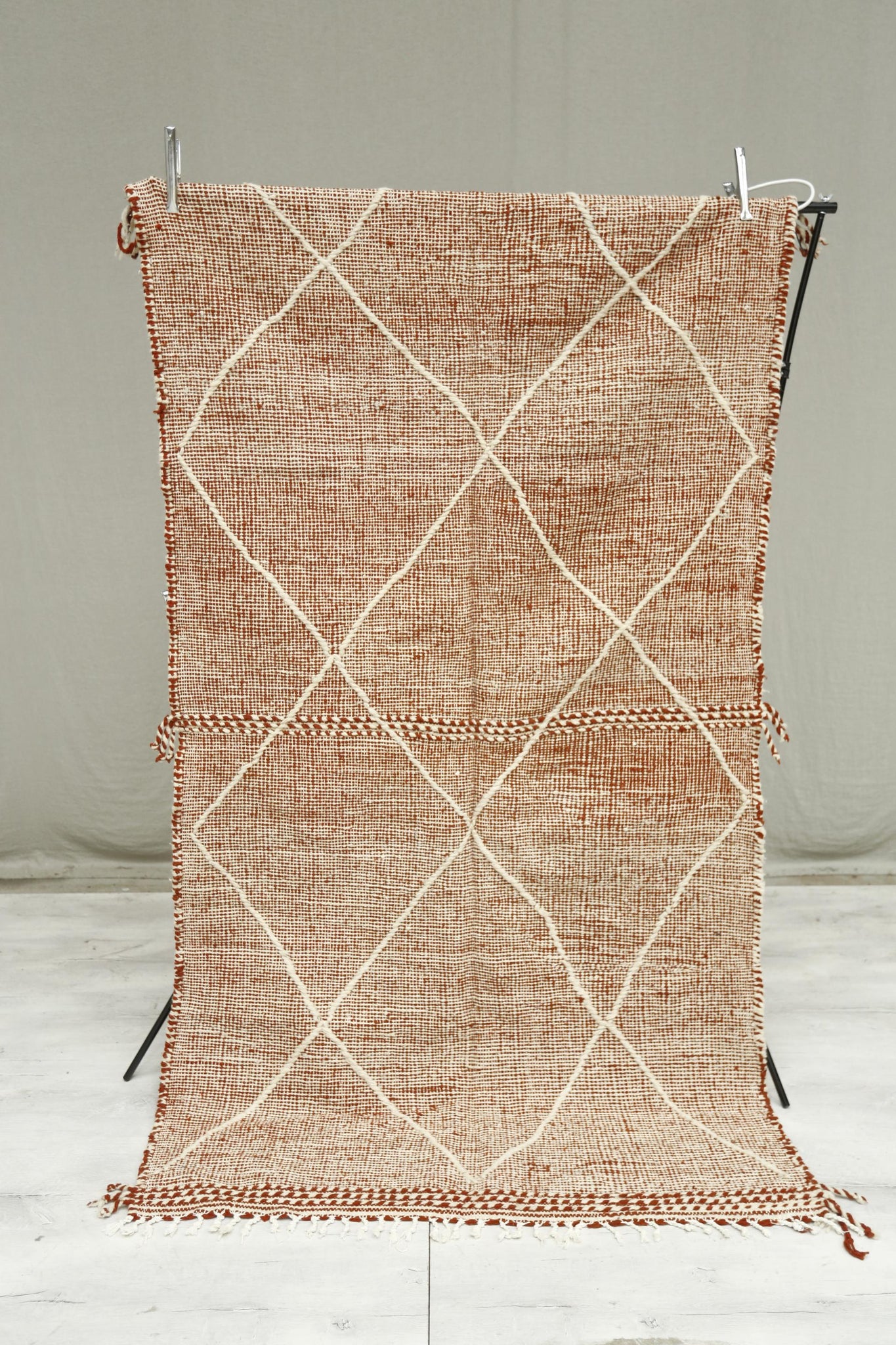 Genuine hand woven Moroccan rug- Red diamond