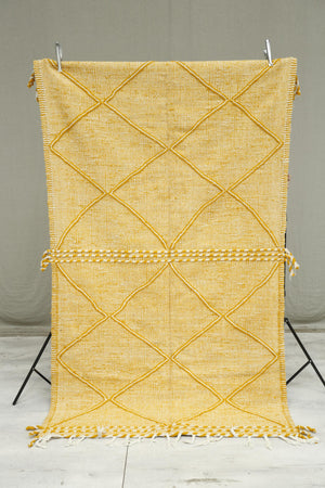 Genuine Hand woven Moroccan rug- Yellow diamond