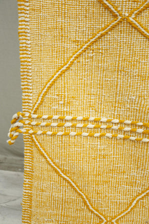 Genuine Hand woven Moroccan rug- Yellow diamond