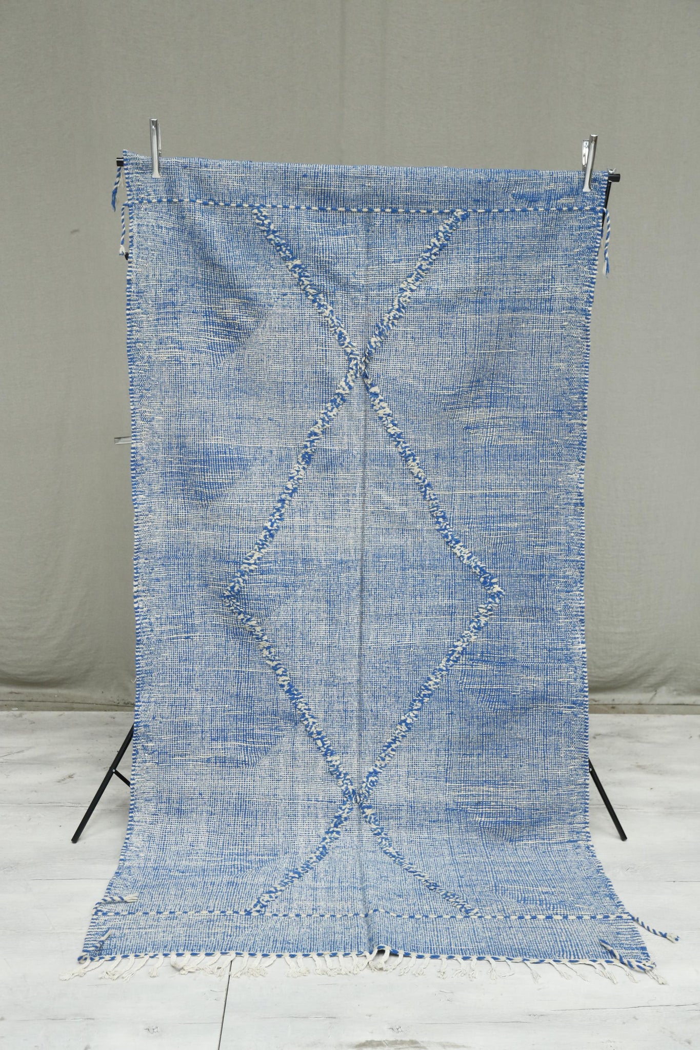 Genuine Hand woven Moroccan rug- Blue diamond