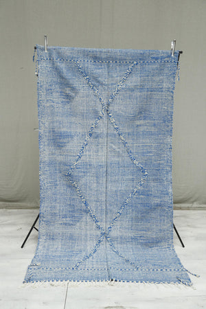Genuine Hand woven Moroccan rug- Blue diamond