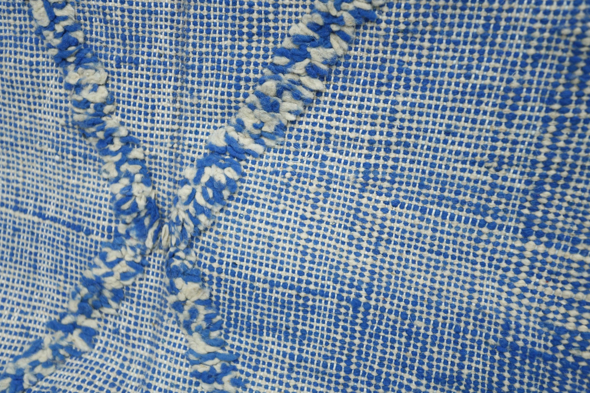 Genuine Hand woven Moroccan rug- Blue diamond