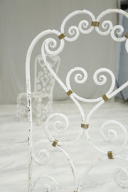 Antique white marble circular garden table and chairs - TallBoy Interiors