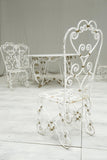 Antique white marble circular garden table and chairs