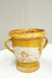 Antique 19th century French yellow glazed confit pots