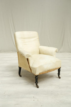 Antique Single Napoleon III Square backed armchair- Soft