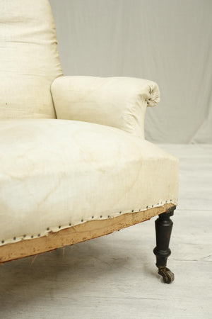 Antique Single Napoleon III Square backed armchair- Soft
