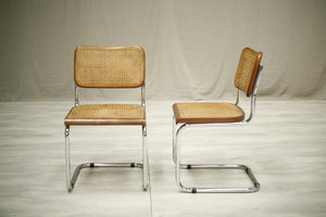 Pair of rattan Cesca cantilever chairs after Marcel Breuer - TallBoy Interiors