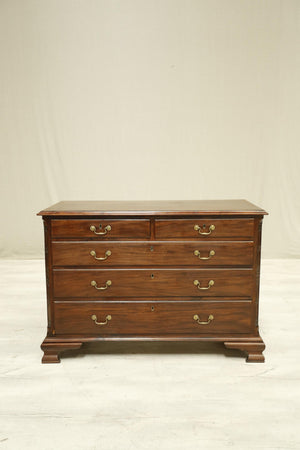 Antique Georgian mahogany chippendale style chest of drawers