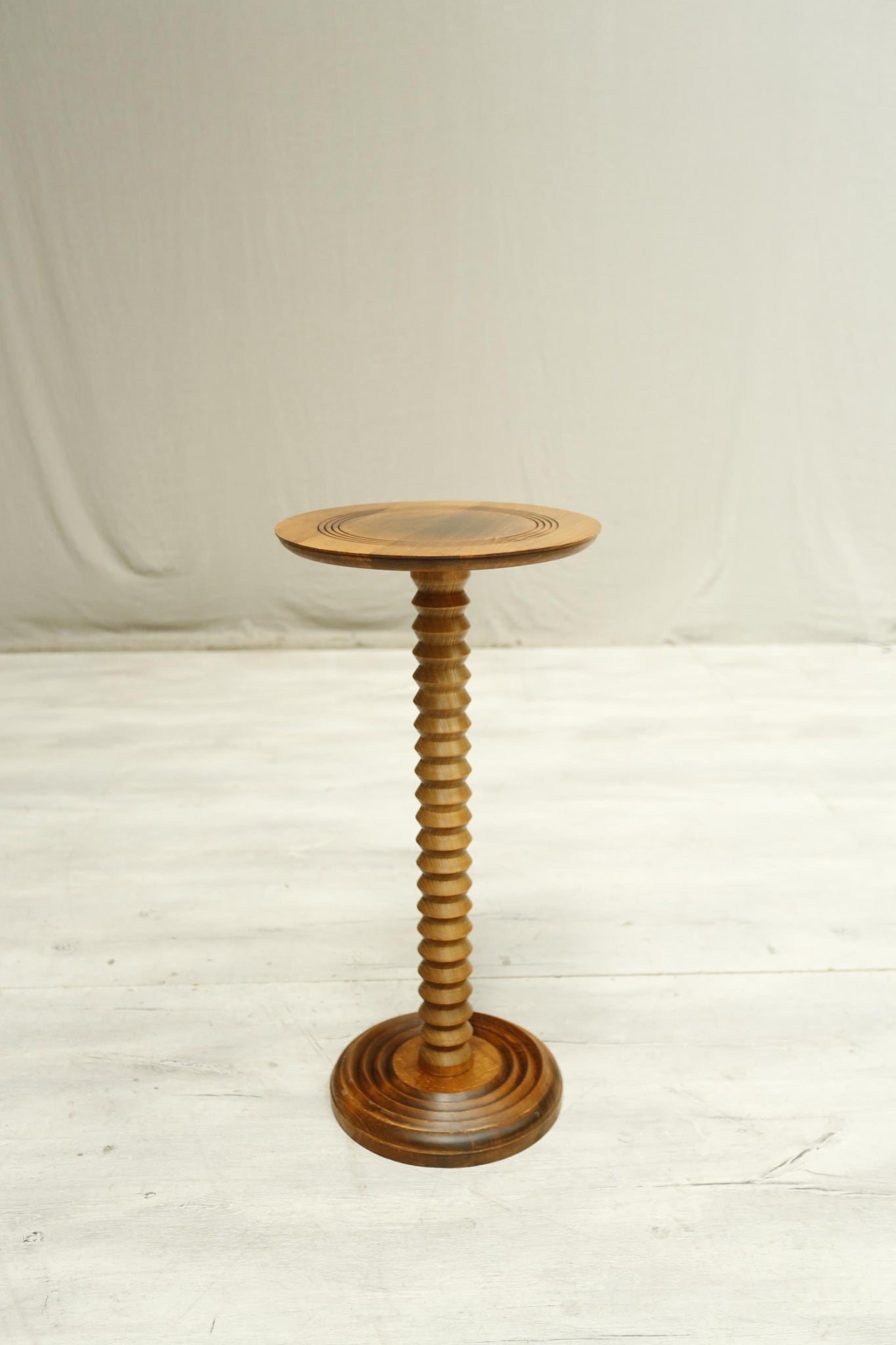 Mid century turned screw side table