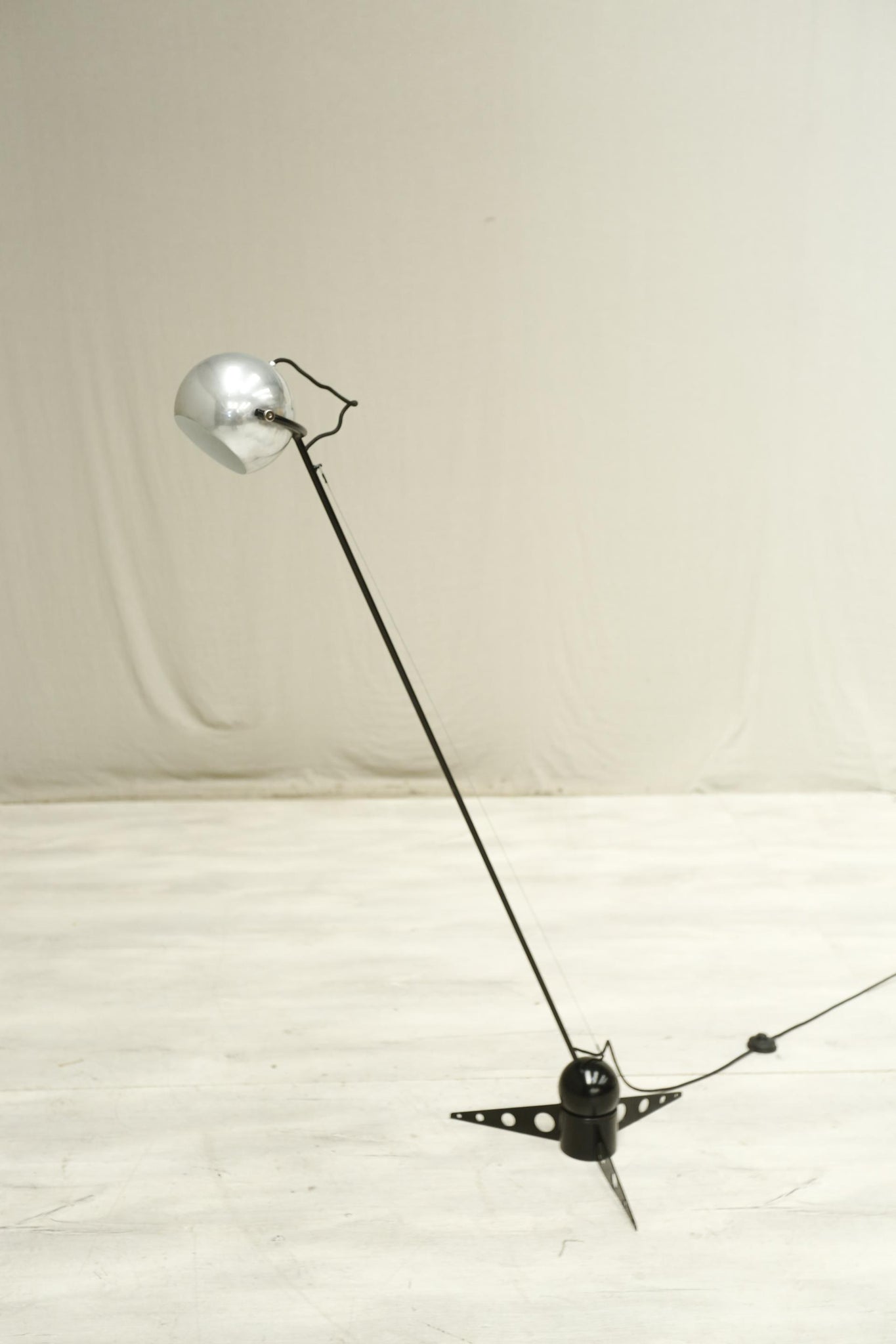 20th century Atomic chrome adjustable floor lamp
