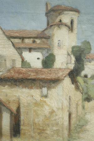20th century oil on canvas painting on a French lane