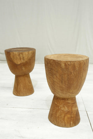 4x 20th century African hardwood stools