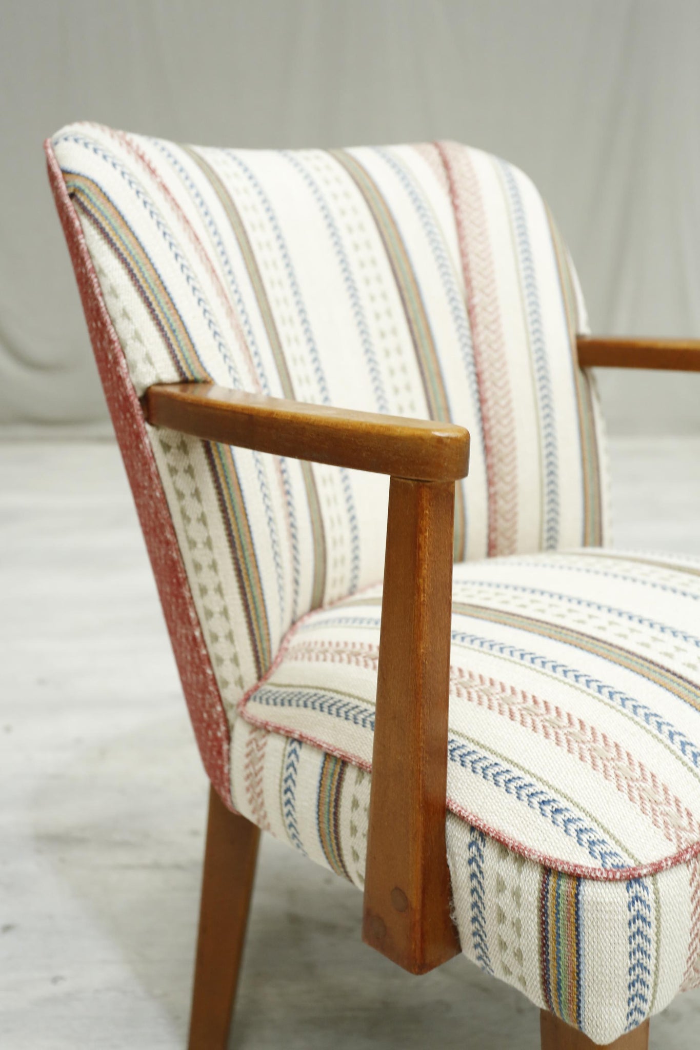 Mid century upholstered desk chair- Stripe