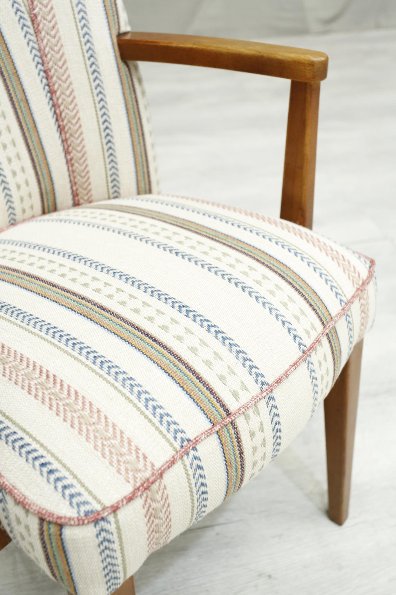 Mid century upholstered desk chair- Stripe