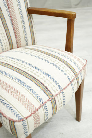 Mid century upholstered desk chair- Stripe