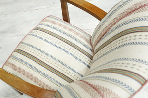Mid century upholstered desk chair- Stripe