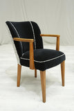 Single Mid century upholstered desk chair - Black velvet