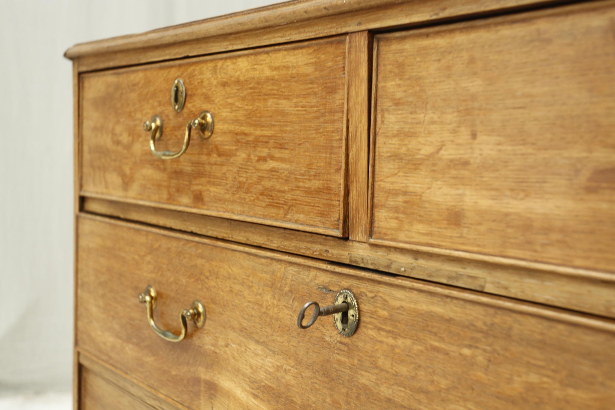 Tall Georgian oak chest of drawers