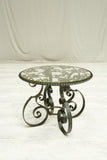 Mid century Spanish iron and glass side table