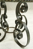 Mid century Spanish iron and glass side table