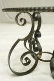 Mid century Spanish iron and glass side table