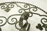 Mid century Spanish iron and glass side table