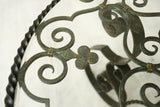 Mid century Spanish iron and glass side table