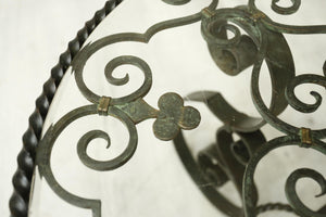 Mid century Spanish iron and glass side table