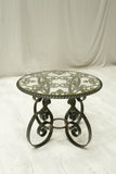 Mid century Spanish iron and glass side table