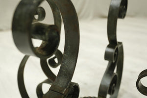 Mid century Spanish iron and glass side table