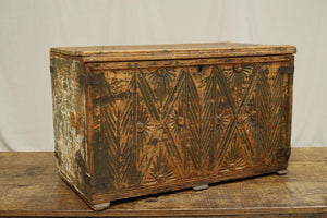 18th century carved Italian box with original paint - TallBoy Interiors